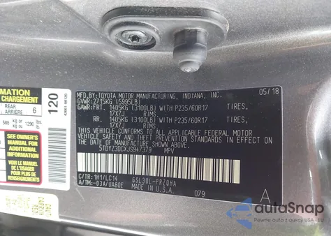 2018 Toyota Sienna Xle Premium 8 Passenger from USA, damaged, VIN 5TDYZ3DCXJS947379